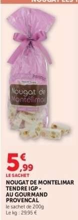 NOUGAT DE MONTELIMAR TENDRE IGP - AU GOURMAND PROVENCAL
