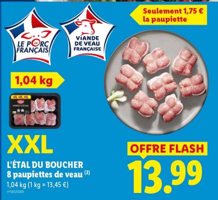 L'ÉTAL DU BOUCHER 8 paupiettes de veau