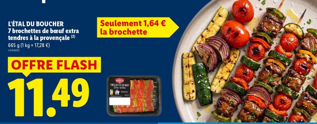 L'ÉTAL DU BOUCHER 7 brochettes de bœuf extra tendres à la provençale