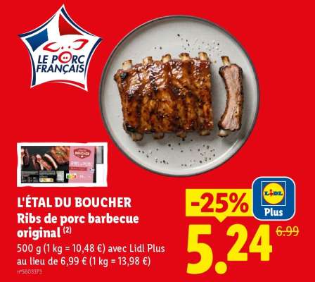 Ribs de porc barbecue original