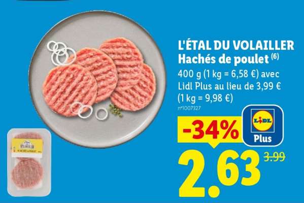 L'ÉTAL DU VOLAILLER Hachés de poulet