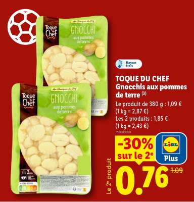 TOQUE DU CHEF Gnocchis aux pommes de terre