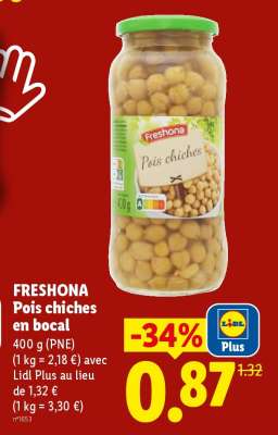 FRESHONA Pois chiches en bocal