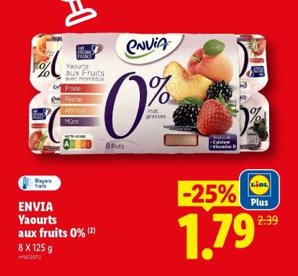 ENVIA Yaourts aux fruits 0%