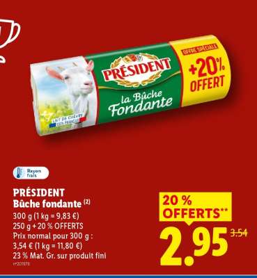 PRÉSIDENT Bûche fondante
