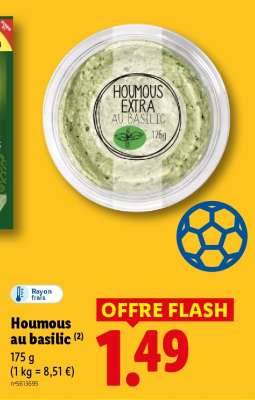 Houmous au basilic