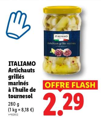 ITALIAMO Artichauts grillés marinés à l'huile de tournesol