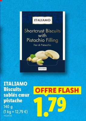 ITALIAMO Biscuits sablés cœur pistache