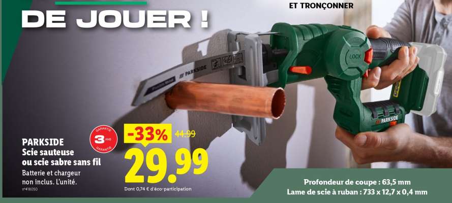 PARKSIDE Scie sauteuse ou scie sabre sans fil
