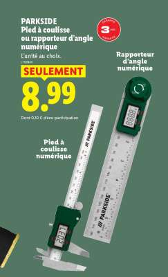 PARKSIDE Pied à coulisse ou rapporteur d'angle numérique