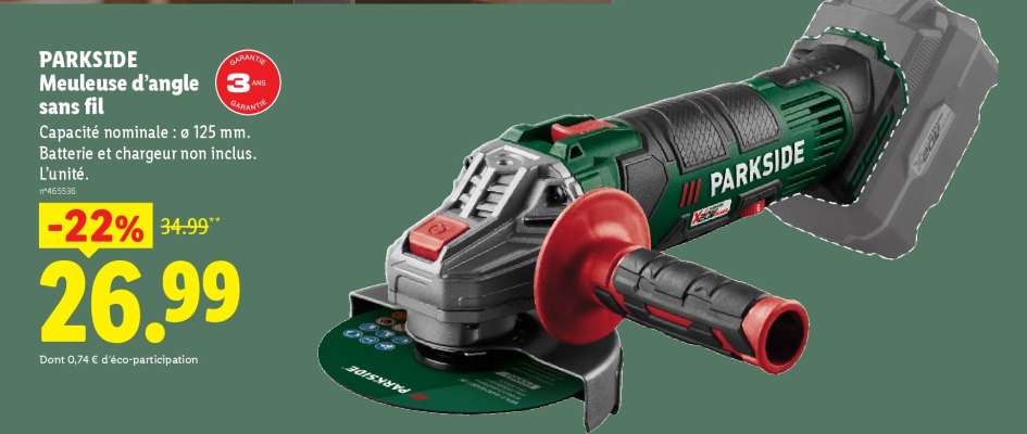 PARKSIDE Meuleuse d'angle sans fil