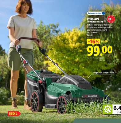 PARKSIDE Tondeuse sans fil