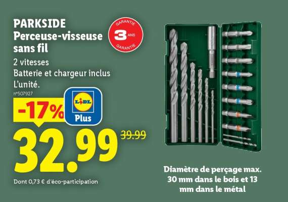 PARKSIDE Perceuse-visseuse sans fil