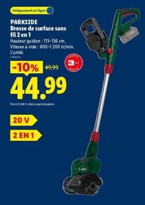 PARKSIDE Brosse de surface sans fil 2 en 1