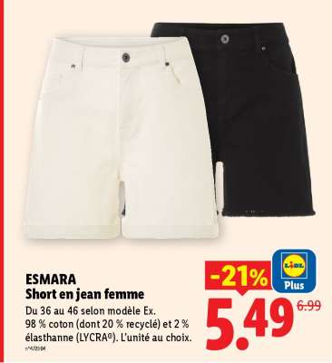 ESMARA Short en jean femme