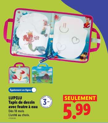 LUPILU Tapis de dessin avec feutre à eau