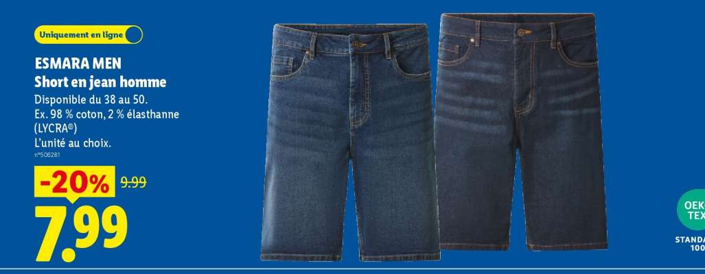 ESMARA MEN Short en jean homme
