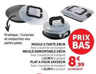 Moule à tarte 28cm, Moule démontable 26cm, Plat à four 24x32cm