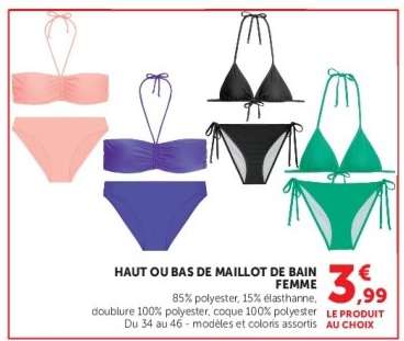 Haut ou bas de maillot de bain femme