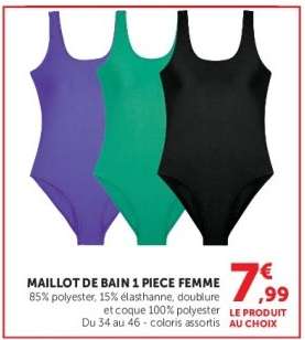 Maillot de bain 1 pièce femme