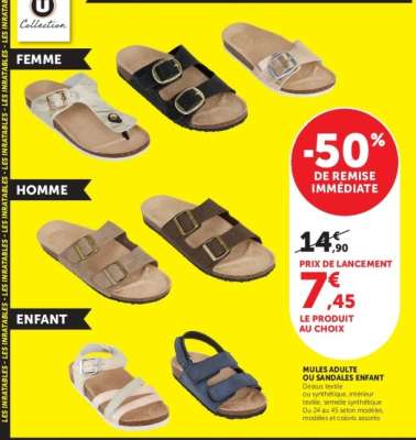 Mules adulte ou sandales enfant
