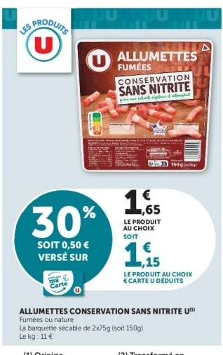 ALLUMETTES CONSERVATION SANS NITRITE U