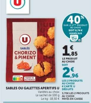SABLÉS OU GALETTES APÉRITIFS U