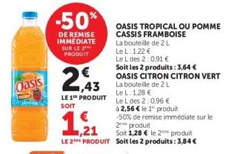 OASIS TROPICAL OU POMME CASSIS FRAMBOISE
