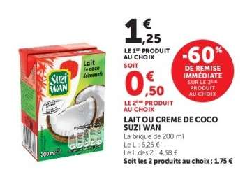 Lait ou Creme de Coco Suzi Wan