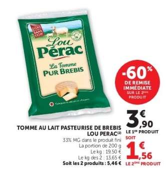 Tomme au lait pasteurisé de brebis Lou Perac
