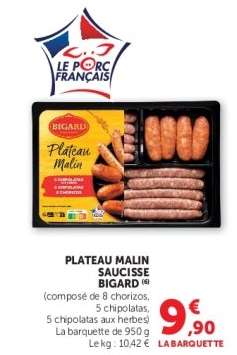 PLATEAU MALIN SAUCISSE BIGARD