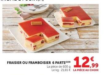 Fraisier ou Framboisier 6 parts
