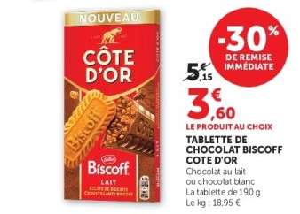 TABLETTE DE CHOCOLAT BISCOFF COTE D'OR
