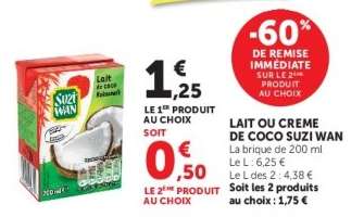 Lait ou Creme de Coco Suzi Wan