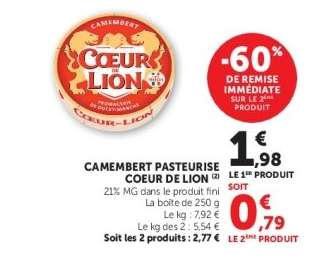 Camembert Pasteurisé Coeur de Lion