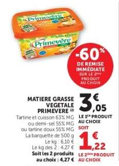 MATIERE GRASSE VEGETALE PRIMEVERE