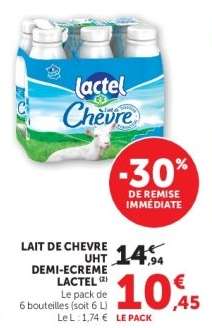 Lait de Chèvre UHT Demi-Écrémé Lactel