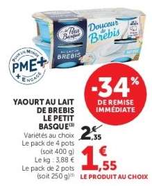 Yaourt au lait de brebis Le Petit Basque