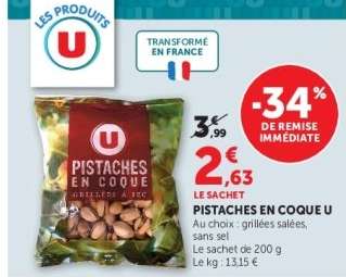 PISTACHES EN COQUE U