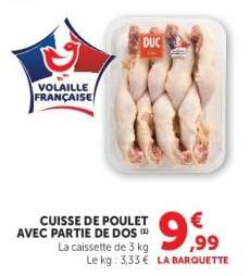 CUISSE DE POULET AVEC PARTIE DE DOS