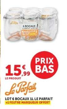 Lot 6 Bocaux 1L Le Parfait