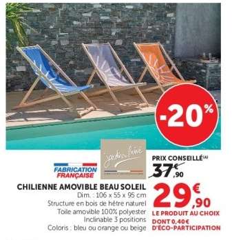CHILIENNE AMOVIBLE BEAU SOLEIL
