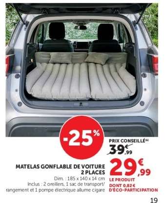 Matelas gonflable de voiture 2 places