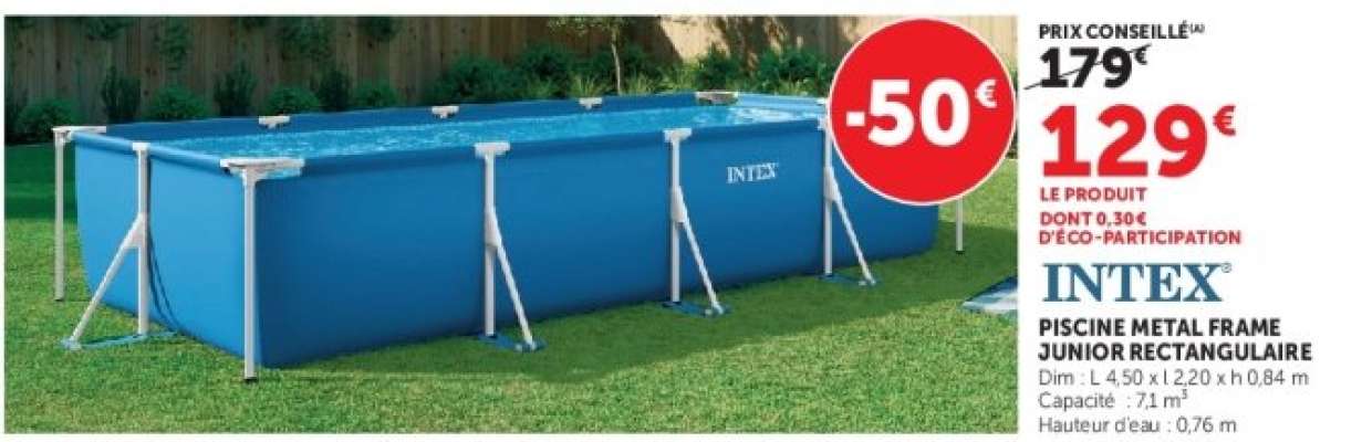 INTEX Piscine Metal Frame Junior Rectangulaire
