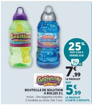 BOUTEILLE DE SOLUTION A BULLES 2 L
