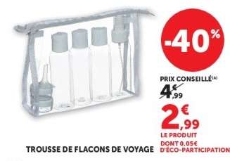 Trousse de flacons de voyage