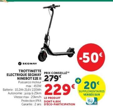 TROTTINETTE ELECTRIQUE SEGWAY NINEBOT E2E II