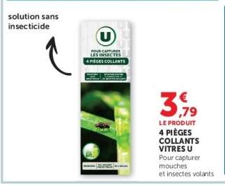 4 PIÈGES COLLANTS VITRES U