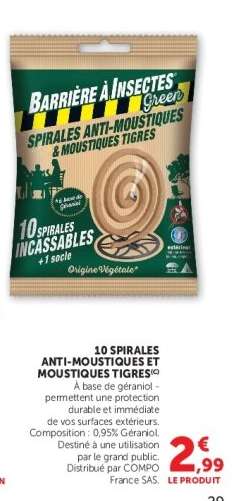 10 SPIRALES ANTI-MOUSTIQUES ET MOUSTIQUES TIGRES