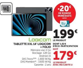 TABLETTE XXL 14' LOGICOM + FOLIO